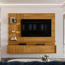 Painel Ripado para TV até 65 Polegadas com LED 2 Portas Cumaru