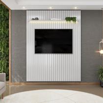 Painel Ripado para TV até 65 Polegadas com LED MDF 183cmx240cm Trento