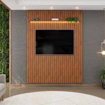Painel Ripado para TV até 65 Polegadas com LED MDF 183cmx240cm Trento