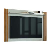 Painel Ripado Para TV Até 65 Polegadas Com Prateleira Sul Madeirado / Off White Notável