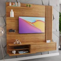 Painel Ripado para TV até 65 Polegadas MDF 180cmx160,8cm 1 Porta Basculante Zinder Bege Mel