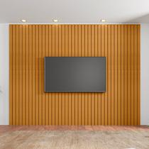Painel Ripado para TV até 75 Polegadas 100% MDF 230cmx220cm Roma Marrom Cinamomo Painel Ripado para TV até 75 Polegadas 100% MDF 230cmx220cm Roma Marrom Cinamomo