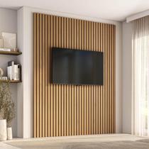 Painel Ripado para TV até 75 Polegadas 200cmx250cm Aruá CabeCasa MadeiraOriginals Jatoba