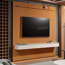 Painel Ripado para TV até 75 Polegadas 3 Gavetas 1 Prateleira Colorado 247x240cm