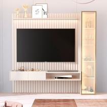 Painel Ripado para TV até 75 Polegadas com LED com Vidro Reflecta 100% MDF 223cmx219cm Vidro Vitoria Regia Yescasa Painel Ripado para TV até 75 Polegadas com LED com Vidro Reflecta 100% MDF 223cmx219cm Vidro Vitoria Regia Yescasa
