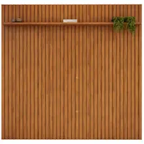 Painel Ripado para TV até 75 Polegadas com Prateleira Trento 250 Freijó - DJ Móveis