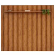 Painel Ripado para TV até 75 Polegadas com Prateleira Trento 275 Cedro - DJ Móveis