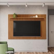 Painel Ripado para TV até 75 Polegadas MDF 201cmx132cm Genova 2.0 Marrom Nature Fosco Painel Ripado para TV até 75 Polegadas MDF 201cmx132cm Genova 2.0 Marrom Nature Fosco