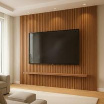 Painel Ripado para TV até 75 Polegadas MDF 275cmx240cm Trento