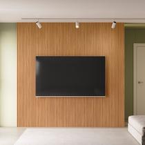 Painel Ripado para TV até 84 Polegadas 100% MDF 258cmx250cm Modular 2.6 Marrom Nature Fosco Painel Ripado para TV até 84 Polegadas 100% MDF 258cmx250cm Modular 2.6 Marrom Nature Fosco