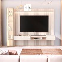 Painel Ripado para TV até 84 Polegadas com LED 100% MDF 269cmx219cm Led Vitoria Regia YesCasa Painel Ripado para TV até 84 Polegadas com LED 100% MDF 269cmx219cm Led Vitoria Regia YesCasa
