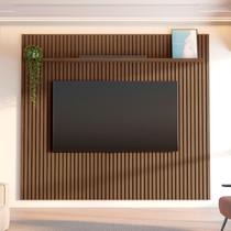 Painel Ripado para TV até 85 Polegadas 100% MDF 230,5CMX250CM Aloe CabeCasa MadeiraOriginals
