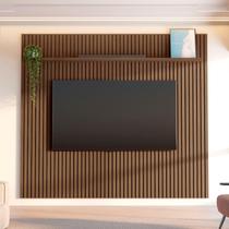 Painel Ripado para TV até 85 Polegadas 100% MDF 230,5cmx250cm Aloe CabeCasa MadeiraOriginals Cedro Painel Ripado para TV até 85 Polegadas 100% MDF 230,5cmx250cm Aloe CabeCasa MadeiraOriginals Cedro