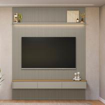 Painel Ripado para TV até 85 Polegadas com LED 3 Portas Modular 2.2 Linea Brasil Painel Ripado para TV até 85 Polegadas com LED 3 Portas Modular 2.2 Linea Brasil
