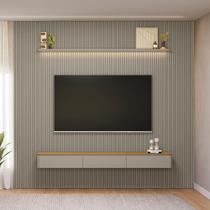 Painel Ripado para TV até 85 Polegadas com LED 3 Portas Modular 3.0 Linea Brasil Painel Ripado para TV até 85 Polegadas com LED 3 Portas Modular 3.0 Linea Brasil