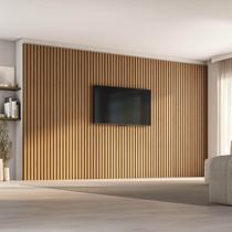 Painel Ripado para TV até 86 Polegadas 400cmx230cm Aruá CabeCasa MadeiraOriginals Painel Ripado para TV até 86 Polegadas 400cmx230cm Aruá CabeCasa MadeiraOriginals