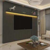 Painel Ripado para TV até 90 Polegadas com LED 100% MDF 230cmx250cm Nobre