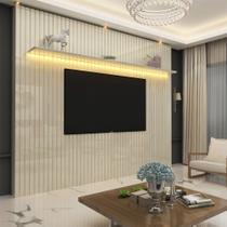 Painel Ripado para TV até 90 Polegadas com LED 100% MDF 230cmx250cm Nobre