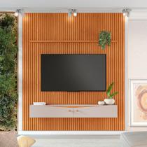 Painel Ripado Riso 2,40cmX2,07cm Candian com Nicho JCM Movelaria Painel Ripado Riso 2,40cmX2,07cm Candian com Nicho JCM Movelaria