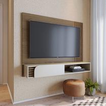 Painel Ripado Suspenso para TV até 60 Polegadas 160cmx129,9cm 1 Porta Jurerê Marrom Amêndoa/Off White Matte Painel Ripado Suspenso para TV até 60 Polegadas 160cmx129,9cm 1 Porta Jurerê Marrom Amêndoa/Off White Matte
