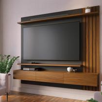 Painel Ripado Suspenso para TV até 70 Pol 180x162cm Juriti Noce Preto