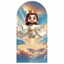 Painel Romano de Tecido Sublimado Feliz Pascoa Diversos 100x200 cm