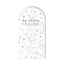 Painel Romano Tecido Veste Fácil Ao Infinito e Além Espaço Estrelas Desenho 100x200cm