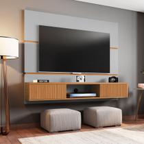 Painel Sala Âmbar para Tv até 65 Polegadas 2 Portas Off-white/naturalle/ripado