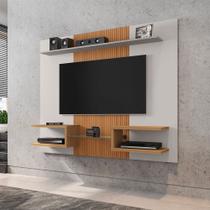 Painel Sala Atlas para Tv até 55 Polegadas Off-white/naturalle/ripado