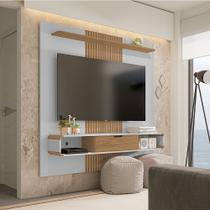 Painel Sala Lisboa para Tv até 65 Polegadas 1 Porta Off-white/cinamomo/ripado