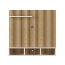 Painel Sala TV 32 Polegadas com Nichos e Prateleira Ripado Gold