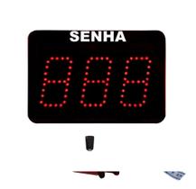 Painel Senha 3 Dígitos de 12 cm Sequencial com Acionador Painel Senha 3 Dígitos de 12 cm Sequencial com Acionador