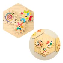 Painel Sensorial Colmeia Engrenagens Brinquedo Educativo de Parede Criando Painel Sensorial Colmeia Engrenagens Brinquedo Educativo de Parede Criando