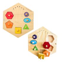 Painel Sensorial Colmeia Formas de Encaixe Brinquedo Educativo de Parede Criando