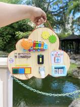 Painel Sensorial Infantil Portátil Nuvem com Emoções, Comunicação Alternativa e Atividades Motoras
