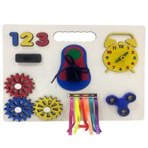 Painel Sensorial Montessori Atividades Retangular Madeira Painel Sensorial Montessori Atividades Retangular Madeira