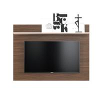 Painel Simon para TV 55 Polegadas com Prateleira Nogueira Real/ Off White para Sala Recepção