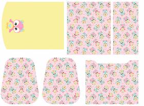 Painel Sintético Doll Lancheira coruja Rosa