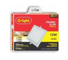 Painel Slim Ecoled Quadrado Embutir 12w 4000k G-light