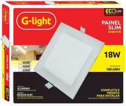 Painel Slim Ecoled Quadrado Embutir 18w 3000k Branco Quente - G-light