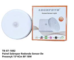 Painel sobrepor redondo sensor de presenca bf 18w tb-07-1882