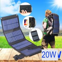 Painel Solar Camping Portátil Várias Conexões USB 20W 5V - A1