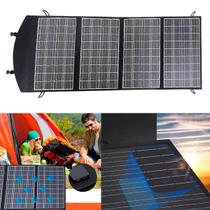 Painel Solar Dobrável Portátil 60w com 4 Placas Incluso Cabo USB Universal