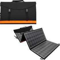 Painel Solar Dobrável Portátil 60W com Bateria Recarregável Indicador de Carga LED Entrada USB e DC