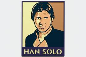 Painel Star Wars Han Solo Em Camadas Mdf 44cm 3d Q3d0015