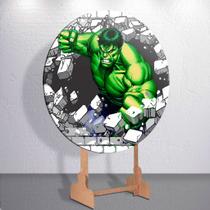 Painel Sublimado Capa Heroi Verde Forte Decoração Festa Estampa Infantil Redondo Mini ou Grande
