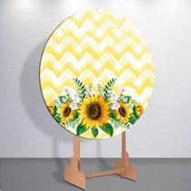 Painel Sublimado Capas Flores Girassois Decoração Festa Estampa Feminino Redondo Mini ou Grande Painel Sublimado Capas Flores Girassois Decoração Festa Estampa Feminino Redondo Mini ou Grande