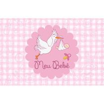 Painel Sublimado Chá de Bebê Cegonha Meu Bebê