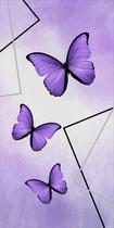 Painel Sublimado Vertical Borboletas Roxas Aquarela Lilás Formas