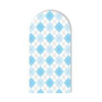 Painel Sublimado Vertical Romano Xadrez Tons de Azul c/ Elástico - 100x200cm Painel Sublimado Vertical Romano Xadrez Tons de Azul c/ Elástico - 100x200cm